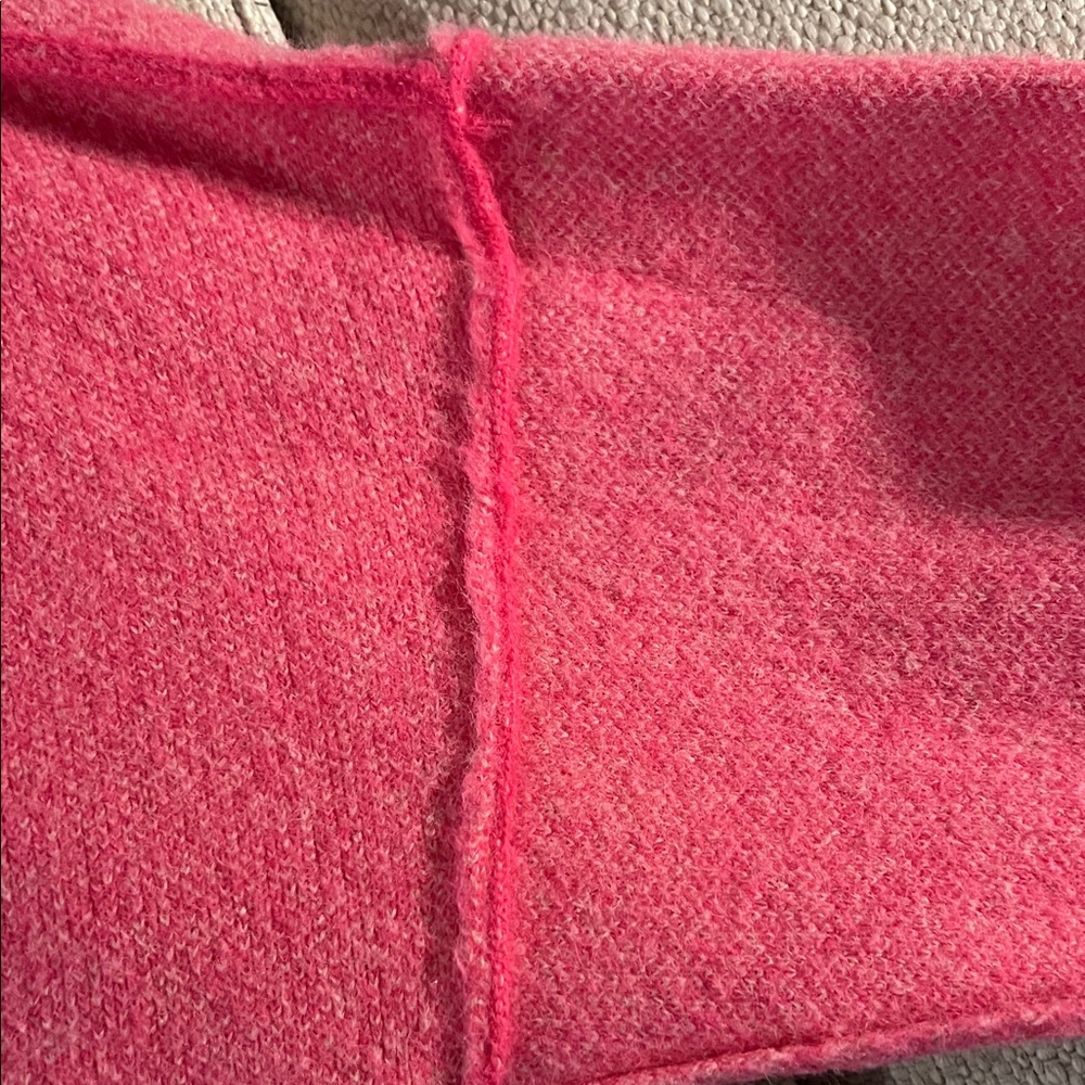 Free People Vivid Pink V-Neck Sweater - Picture 3 of 5